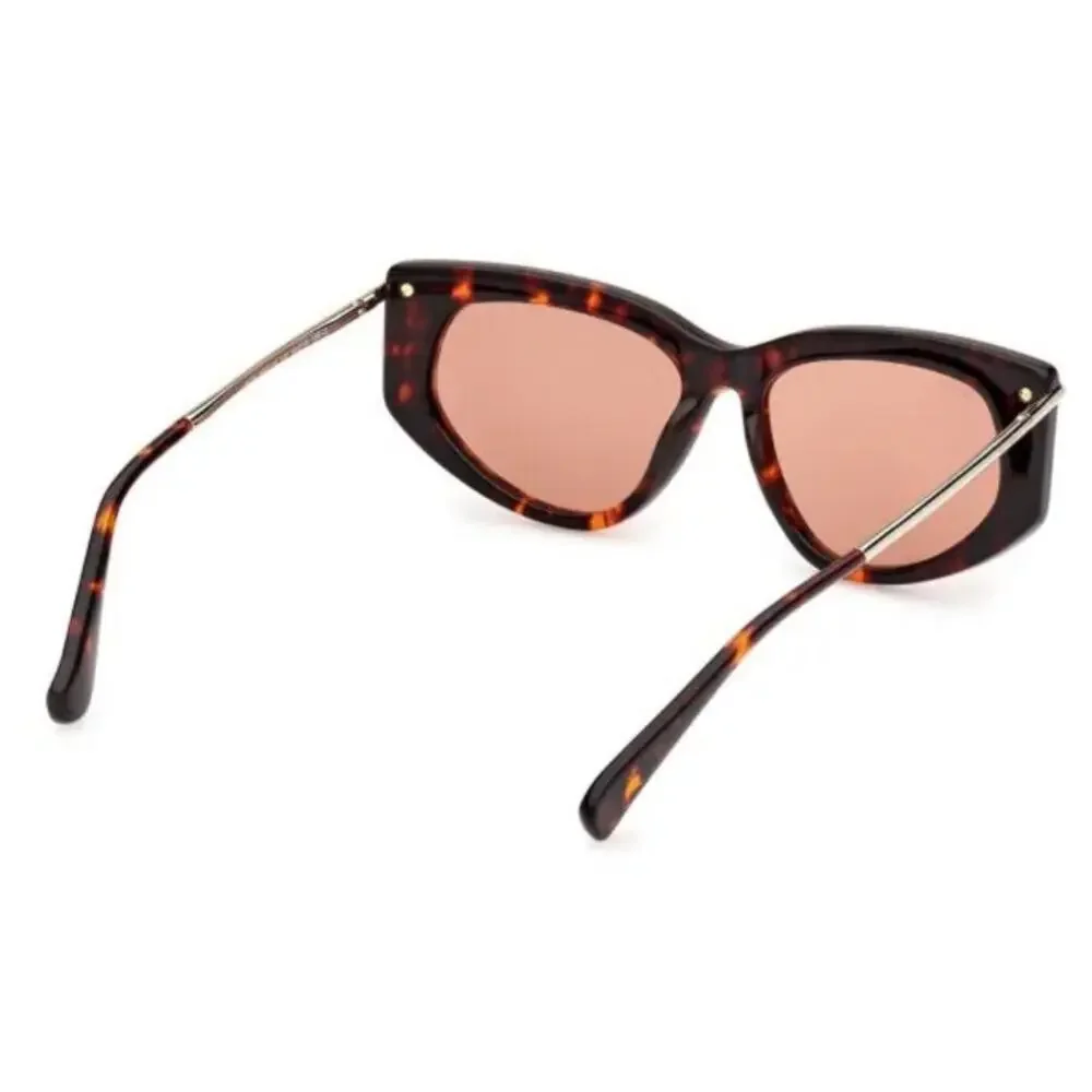 Max Mara Beth Round Sunglasses brown red